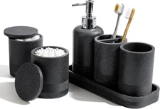 Bathroom Accessories Set, 6-Piece Bathroom Accessory Set, Toothbrush Holders Set