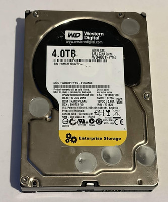 WD Western Digital 4TB 3.5'' WD4001FYYG 6Gb/s 32MB 7.2K RPM SAS Hard Drive HDD