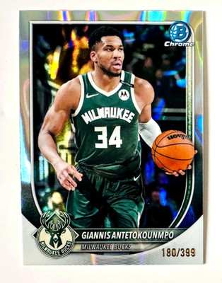 2025-26 Bowman Chrome Giannis Antetokounmpo LAVA Refractor Card SP #/399 Bucks!