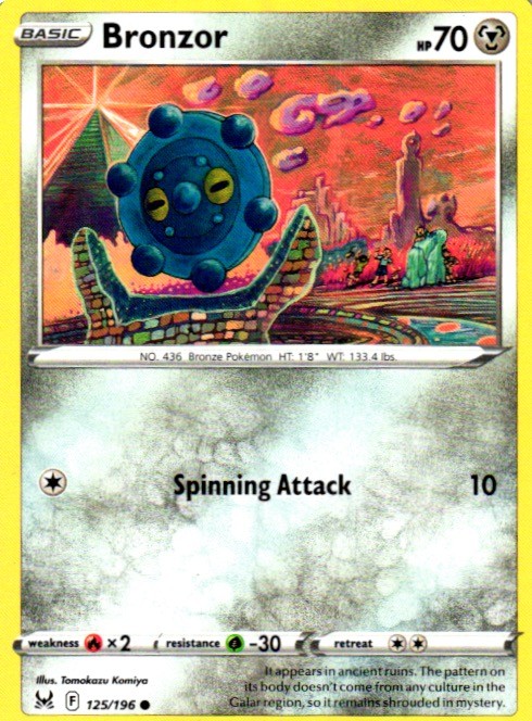 Bronzor 125/196 Common Lost Origin Pokemon Near Mint