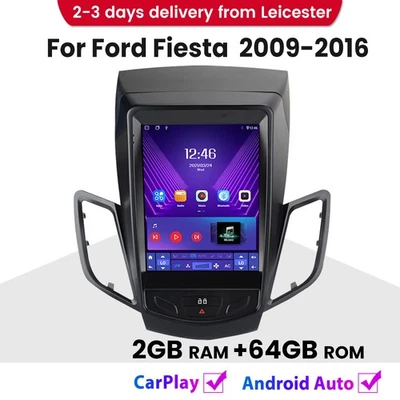 JUNSUN 9.7" Carplay Android13 For Ford Fiesta 2009-2016 Car Stereo Radio GPS SAT NAV BT