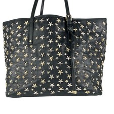 Borsa tote JIMMY CHOO SASHA M stella in pelle con borchie nera usata dal Giappone