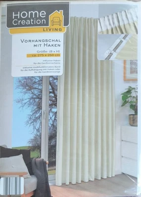 Home Creation Living Vorhangschal Vorhang Schal 275*260cm Haken Gardine Neu TOP - Bild 1 von 4