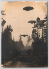 UFO Flying Saucers Over Forest New 2025 Postcard UNP 4x6