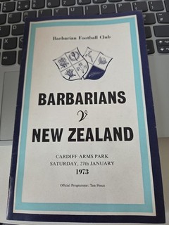 Barbarians V NEW Zealand 1973 Programme