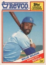 Willie Wilson 1988 Topps Revco League Leaders 25 Kansas City Royals Card