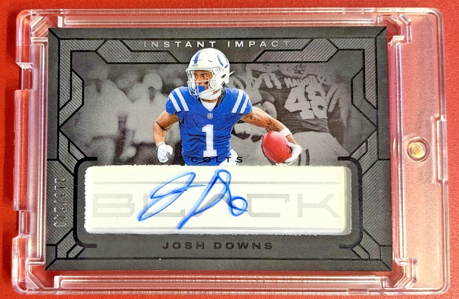2024 Panini Black - Instant Impact Ink Josh Downs #III-JDS /249 (AU)
