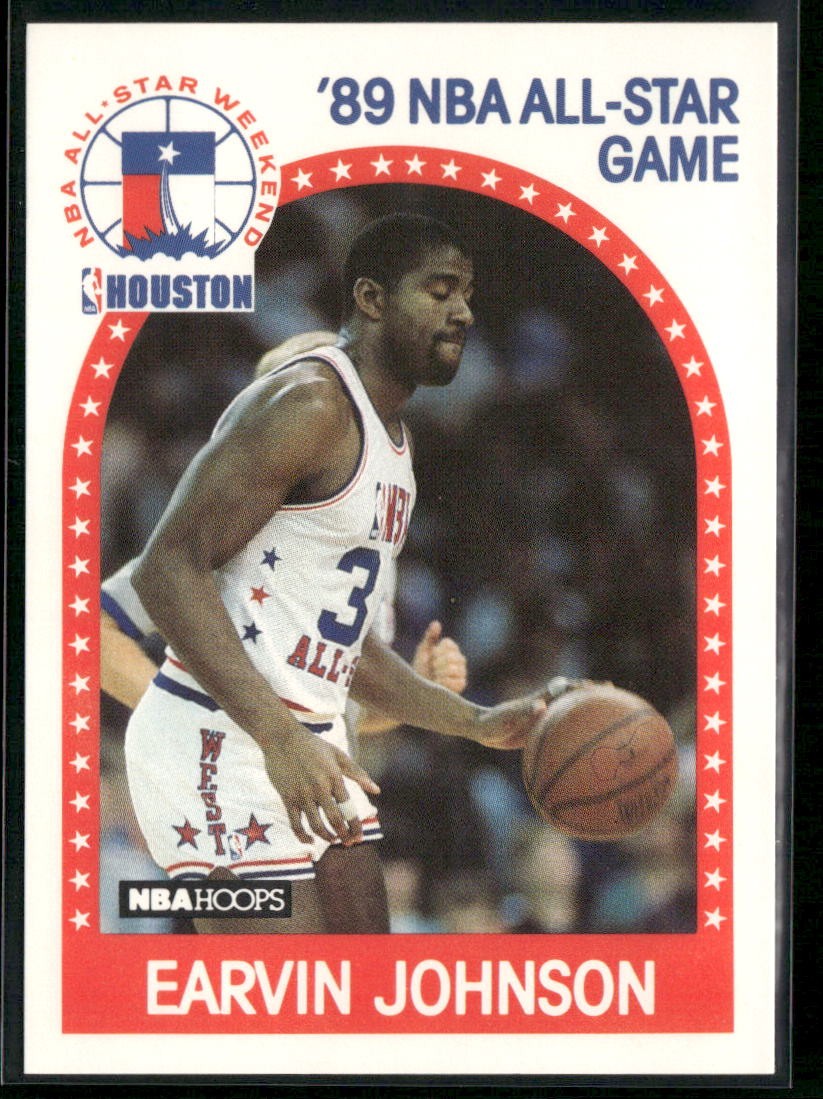 Magic Johnson 1989-90 Hoops All-Star Panels Perforated #166 Los Angeles Lakers