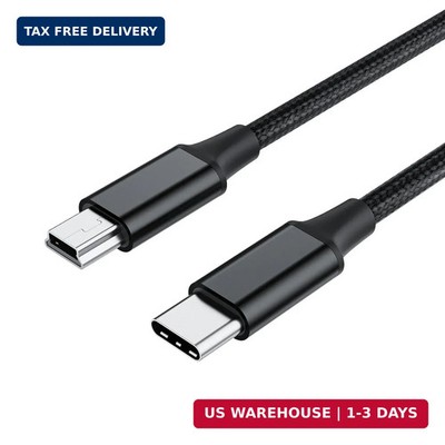 3.3FT USB Type C to Mini USB Cable, 1M Braided USB C to Mini 5-Pin Charging Cord