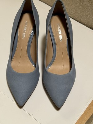 Gianni Bini Pumps Shoes Size 5.5 Sky Blue Suede Leather Excellent Condition 
