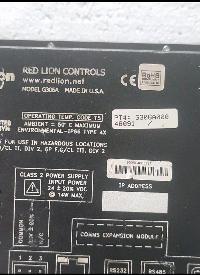 Red Lion G306A000 HMI Operator Interface Console hmi (USED) - Image 4 of 4