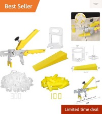 Tile Leveling System with Tile Plier - 300-Piece Tile Spacers Clips and 100-P...