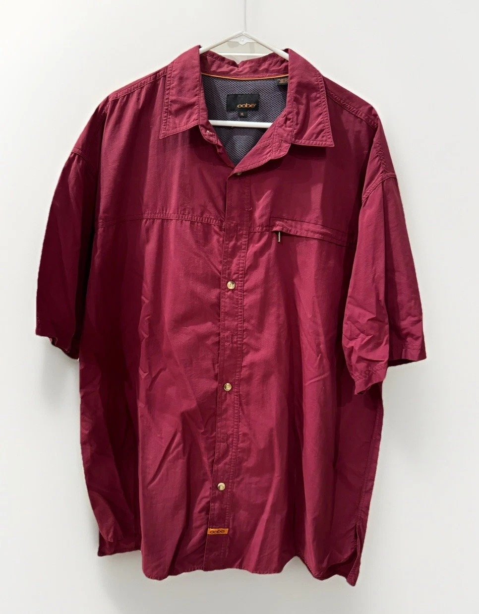 Oobe Men’s XL Burgundy Fishing Hiking Outdoor Button Shirt