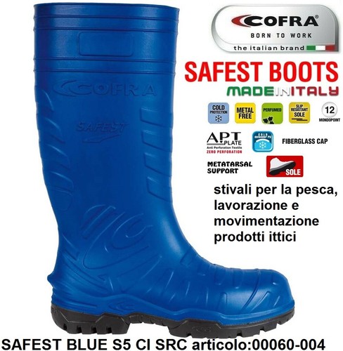 STIVALE ANTINFORTUNISTICA COFRA SAFEST BLUE S5 CI SRC stivali per la pesca  | eBay