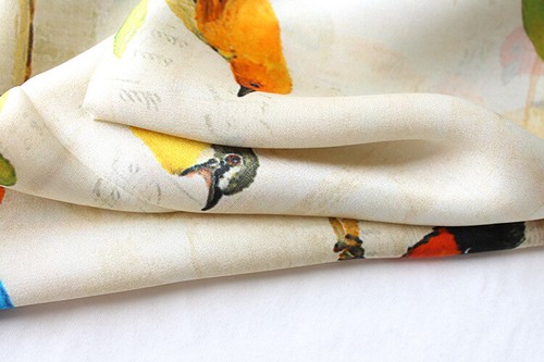 Pure Satin Silk Scarf Bandanna Kerchief Birds Print Necktie Hairband 21" * 21" - Picture 8 of 10