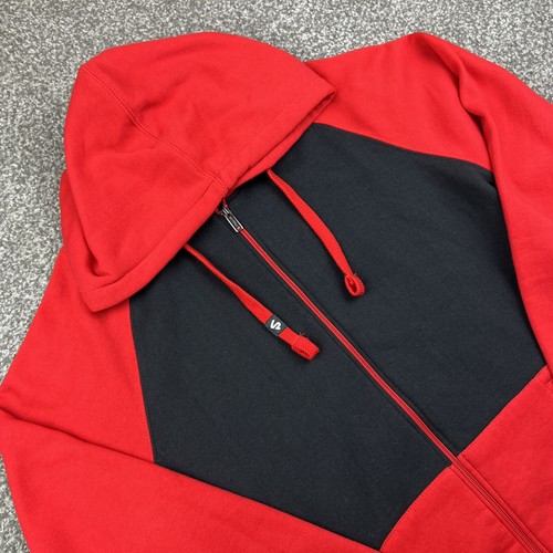 Vintage South Pole Sweater Mens Red Black Color Block Hoodie Y2K Streetwear Vtg - Picture 2 of 18