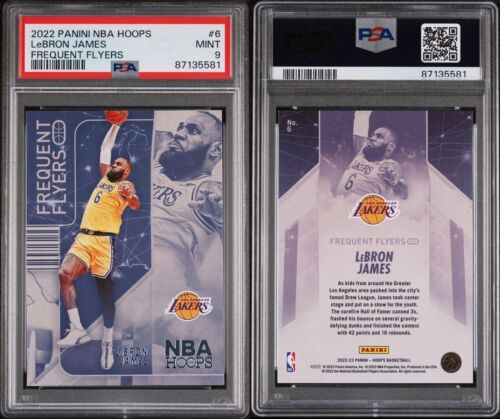 🏀 MINT PSA-9 2022 Panini NBA Hoops Lebron James Frequent Flyers #6 🏀 - Picture 1 of 3