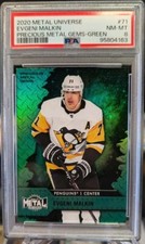 EVGENI MALKIN 2020 METAL UNIVERSE  PRECIOUS METAL GEMS PMG GREEN /10, PSA 8