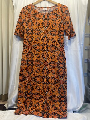 Robe LuLaRoe Julia Multicolore Motif Fleuri - Taille S, Manches Courtes - NEUVE Avec étiquettes
