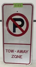 Retired Street Road Traffic Sign - No Parking Tow Away Zone 12"X24" 2-53