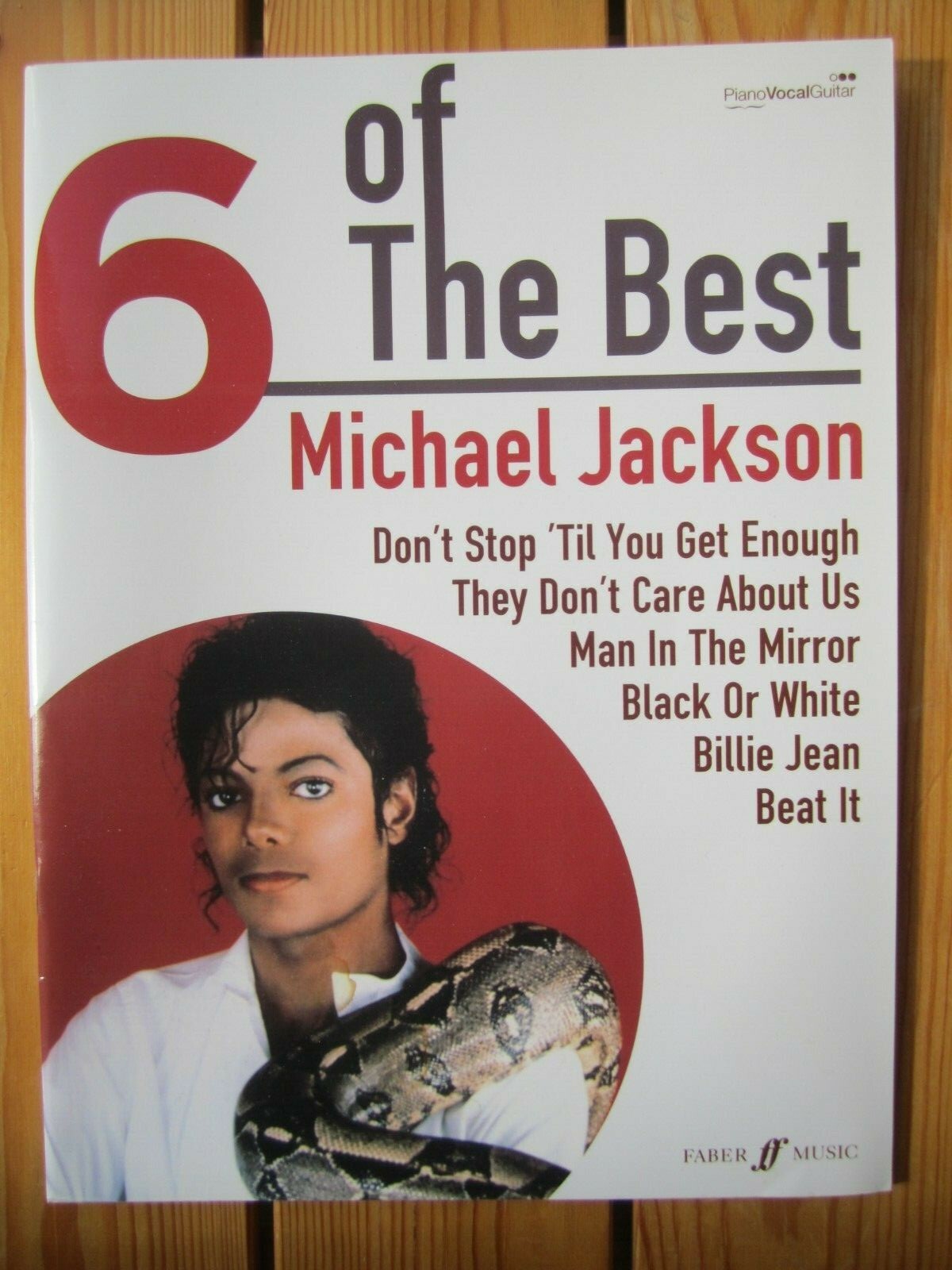 6 of the Best MICHAEL JACKSON Piano + lyrics + chord boxes *NEW* Publisher Faber