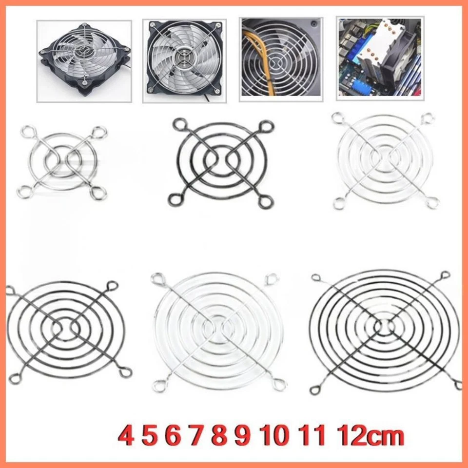 4-12cm Metal Fan Finger Grill Guard PC Case Cooling Fan Heat Sink Protection Net - Image 2 of 4
