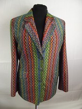 Golden Life Womens M / L Multicolor Geometric Lined Blazar Suit Jacket Rare