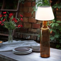 Flaschenlampe Solarleuchte Gartenlampe Weiß Led AußEnleuchte Tischlampe H 23 Cm