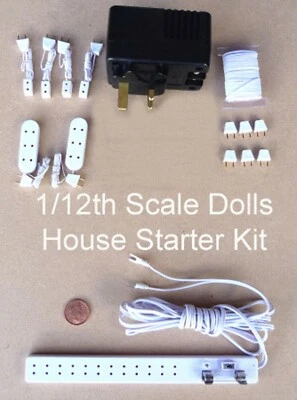 TUMDEE Dolls House Miniature 12 Volt Lighting Accessory Wiring 1:12 Scale Starter Kit