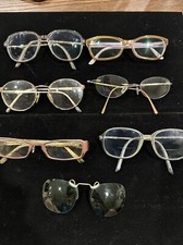 LOT OF VINTAGE EYEGLASSES AND CLIP ON MIXED COLLECTION ASIS Q