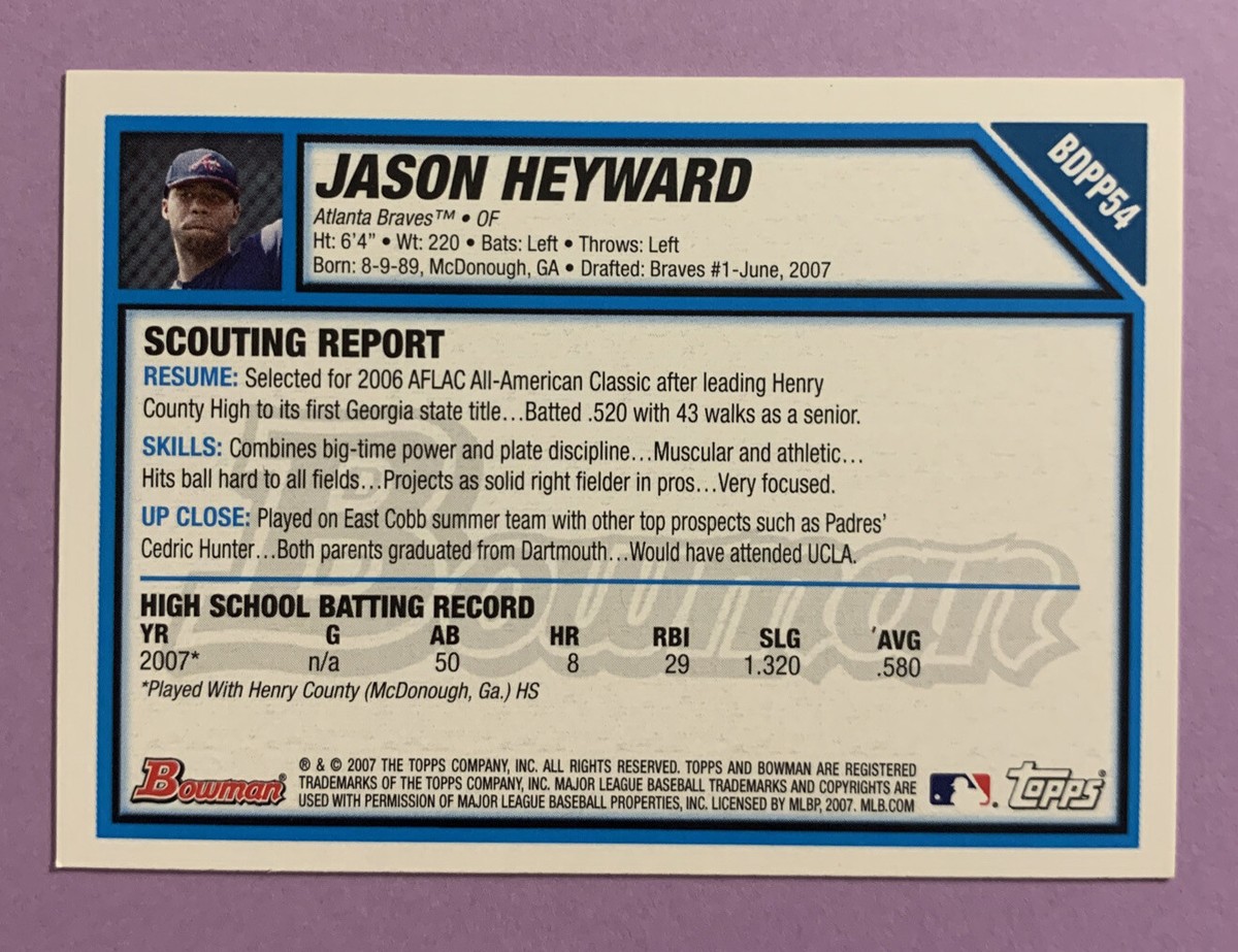 JASON HEYWARD 1st bowman ジェイヘイ 激レア 元大谷同僚 - メルカリ
