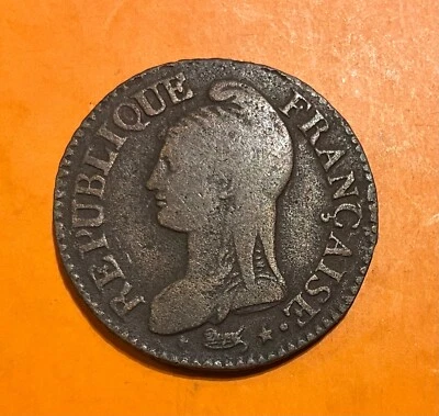 France - 5 centimes Dupré Grand module en cuivre TB An 5/6 À - Photo 1/2