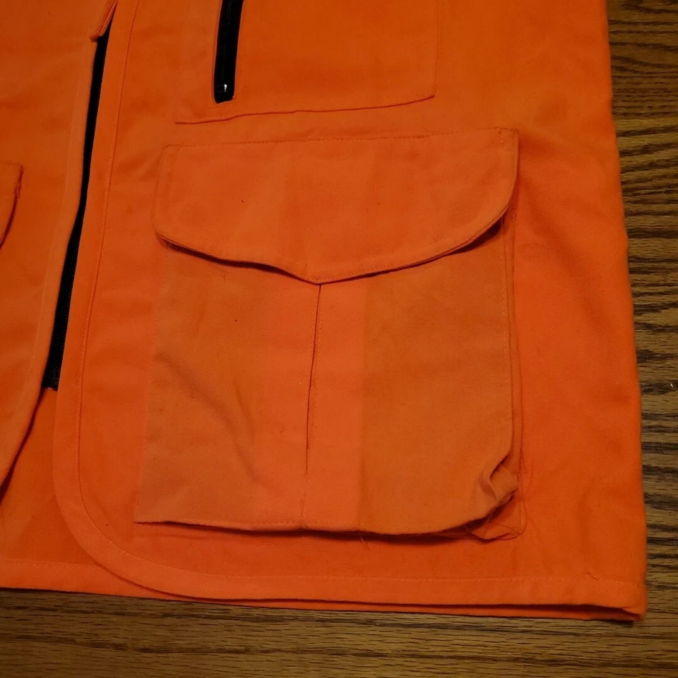 Cabelas Outdoor Gear Hunting Vest Neon Orange Full Zip Pockets Hunting Deer - Image 2 of 4