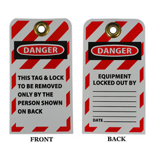 LOCKOUT TAGS (PACK OF 25) W/ 3/8" BRASS GROMMET SAFETY LOCKOUT TAGOUT