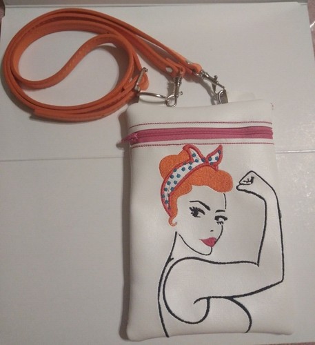 Bolso Bandolera Rosie The Riveter Estilo Blanco Imitación Cuero Cartera Pelo Rojo Rosie - Imagen 5 de 6