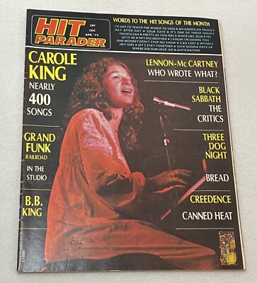 Hit Parader April 1972 - Carole King No 93 BB King Grand Funk Railroad