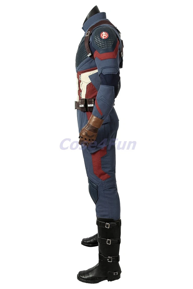 Avengers Endgame Captain America Costume Steve Rogers Cosplay Suit Boots Ver 2 - Image 4 of 4