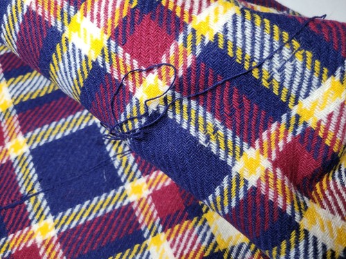 70s Plaid Tartan Wool Blend Multicolor Woven Sewing Craft Fabric 60x60" Vtg - Picture 20 of 24