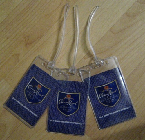 Crown Royal Luggage Name Tags - Canadian Whisky Whiskey Cocktail Racing Set (3)