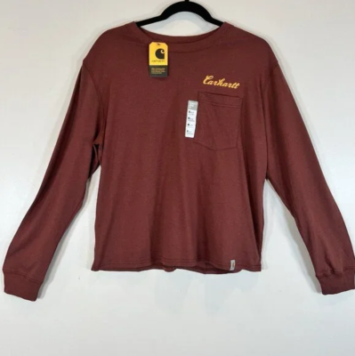 #ad Carhartt Women#x27;s Loose Fit Long Sleeve Graphic Script T Shirt Different Size $14.00