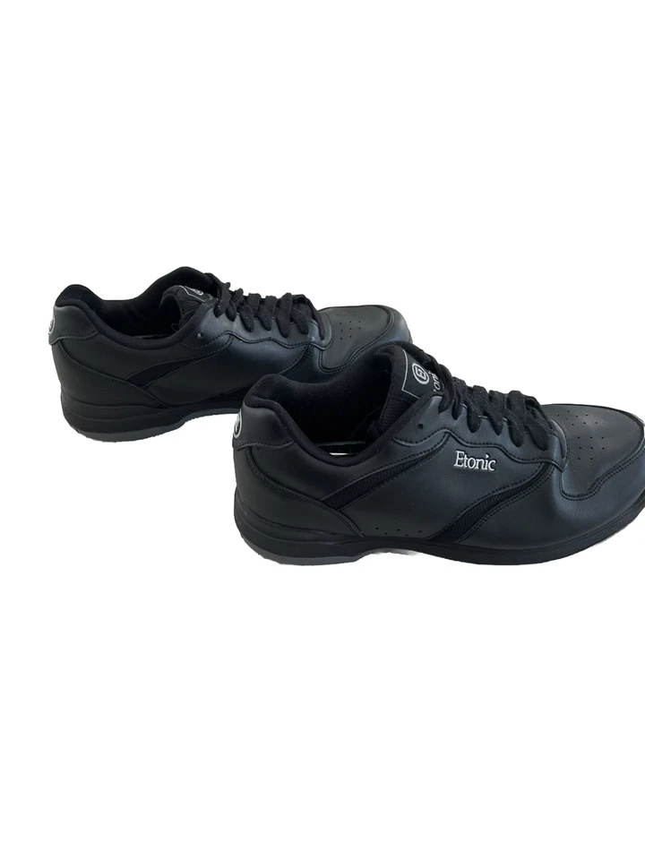 Zapatos de boliche de cuero negro con logotipo bordado perfecto para hombre talla 9M Etonic  Foto 4 de 4