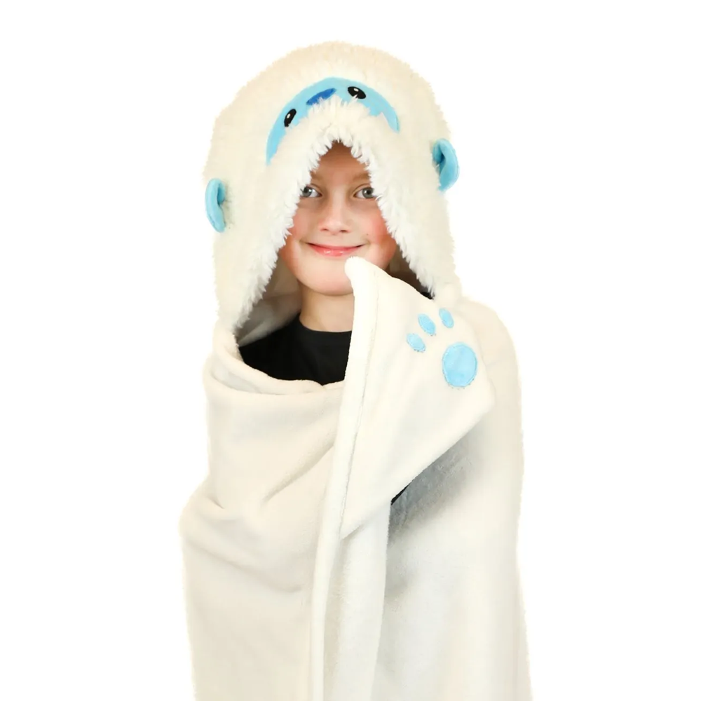 NOXXIEZ YETI ANIMAL HOODED CUDDLE COZY BLANKET 130 X 100 CM KEEP WARM WINTER