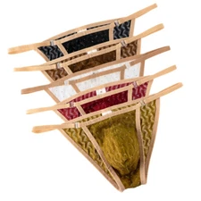 5 Pack Men Low Waist Detachable Lace Underpants Jockstrap Briefs Pouch Underwear