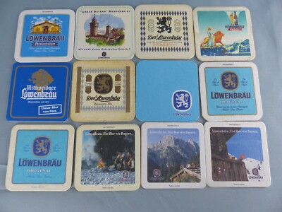 Lot of 12 different LÖWENBRÄU beer mats bierviltje beer deck C39