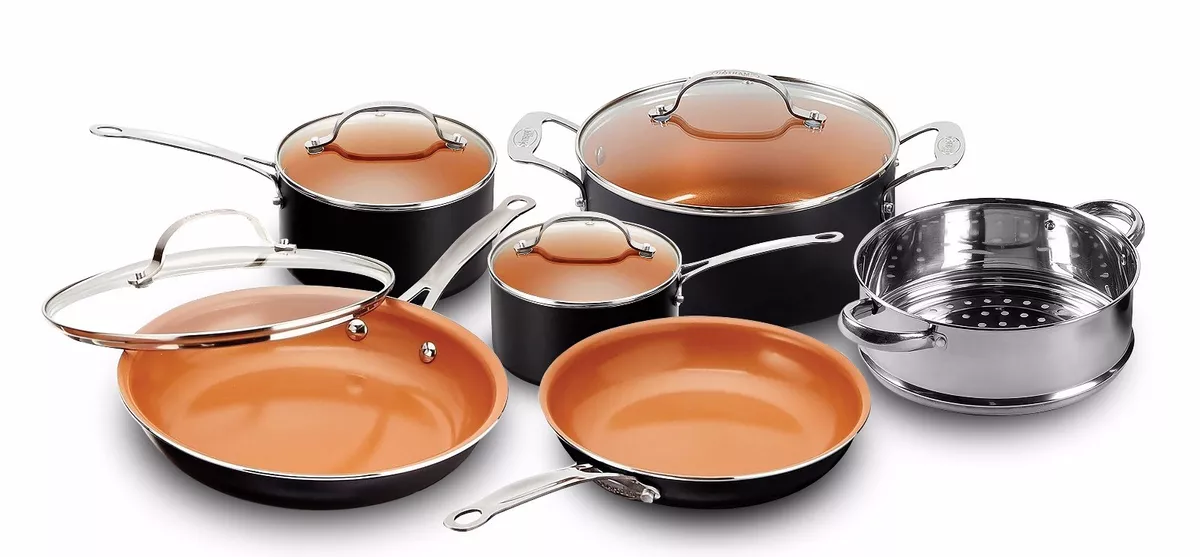 Gotham Steel 10 Piece Ultra Nonstick Ceramic Pots Pans Kitchen Cookware Set