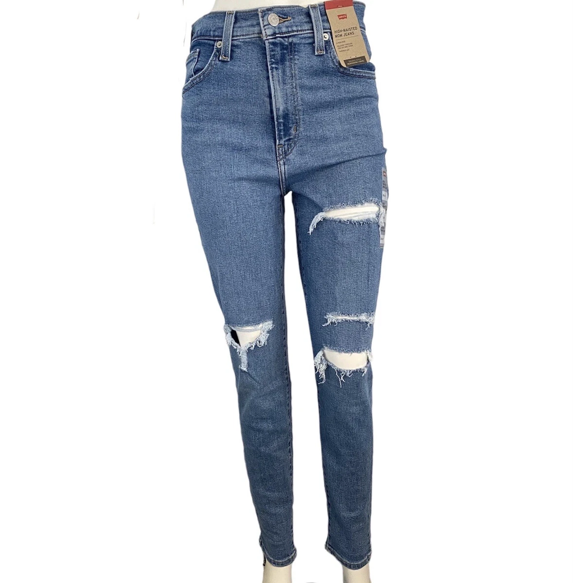 New Levis high waisted mom taper ripped jeans size 26 x 29