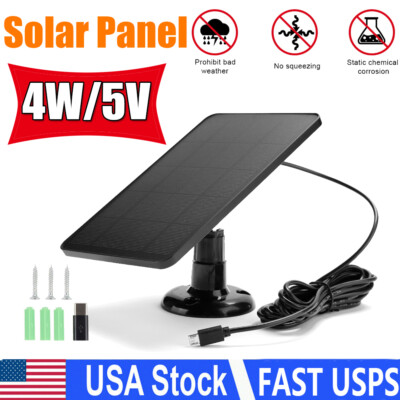 #ad Solar Panel Micro USB C Power CCTV Camera Security Cam Battery Charger Outdoor $14.99