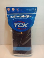TCK Hockey Socks RM850 ADULT Blue/Light Blu 3x1 Rib Knit 5 Ply Tapered Ankle