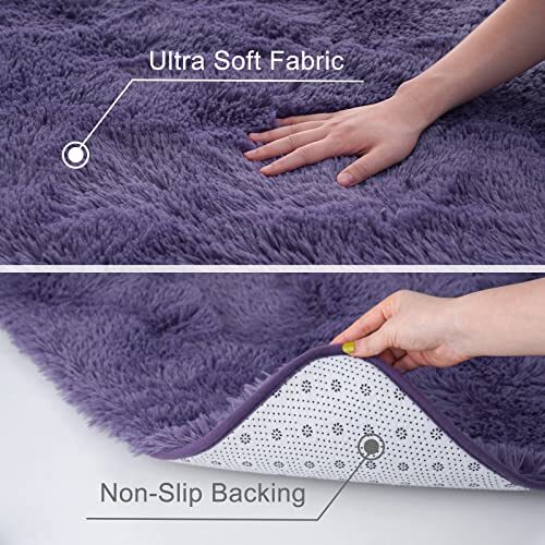 Ultra Soft Rugs for Bedroom Fluffy Shag Area Rugs for 9x12 Feet Grey