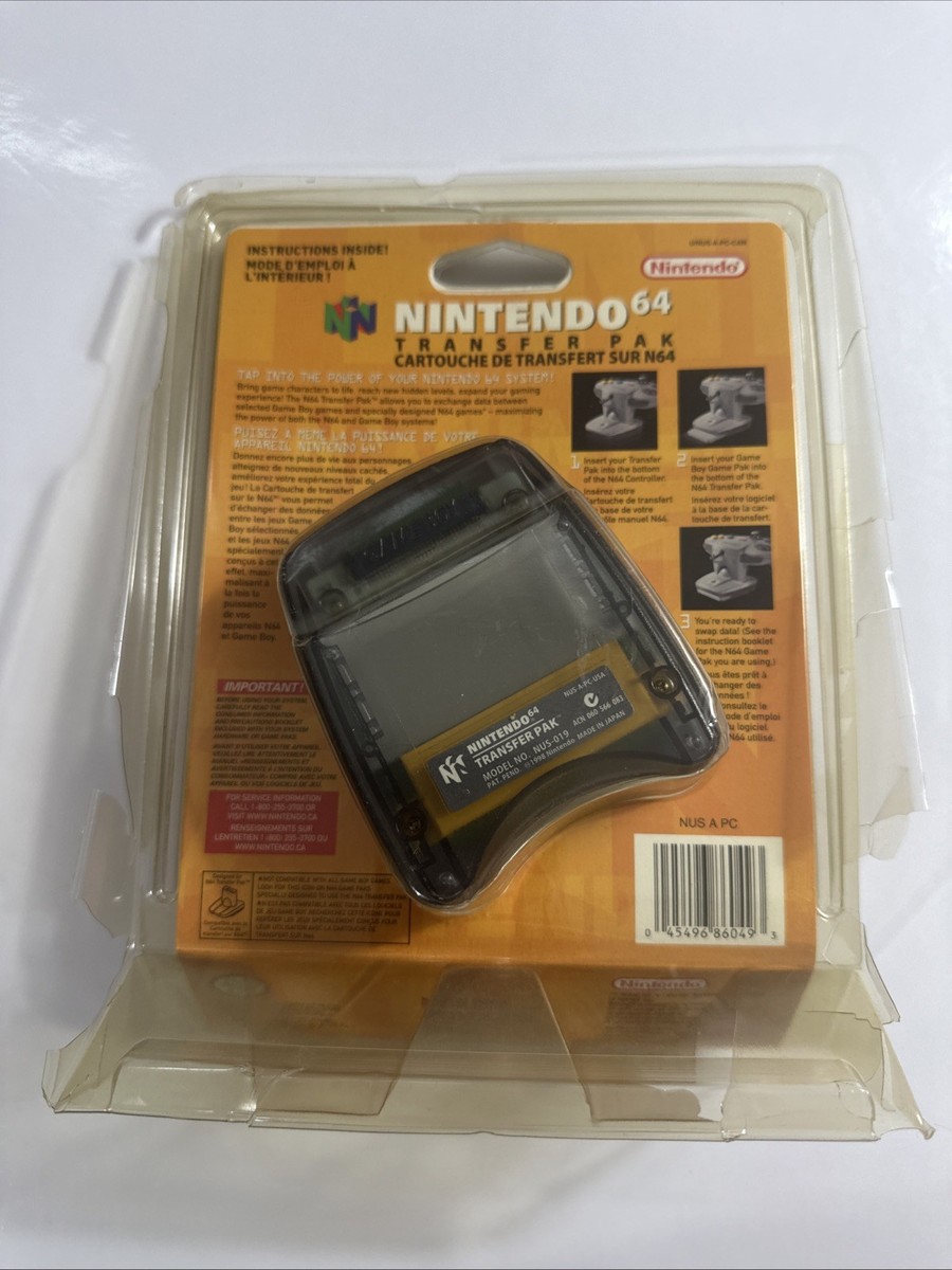 Game Boy Game Pak N64 Nintendo 64 Transfer Pak Controller Gray
